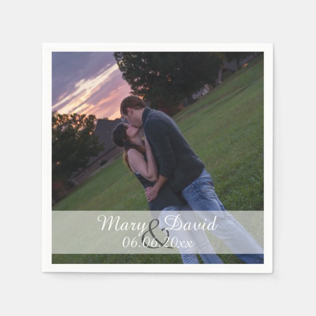 Serviette En Papier Mariage avec Photo Personnalisée (Devant)