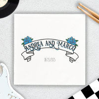 Mariage avec tatouages, tatouage rose noir et blan