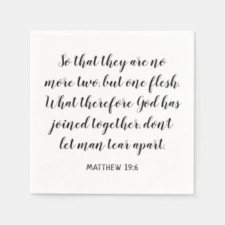 Serviette En Papier Mariage Bible Verse Matthieu 19:6