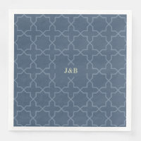 Mariage bleu avec Motif en lattes
