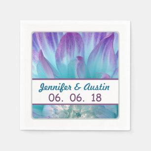 Serviette En Papier Mariage bleu et violet superbe Dahlia A09