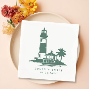 Serviette En Papier Mariage bleu foncé Nautical Seaside