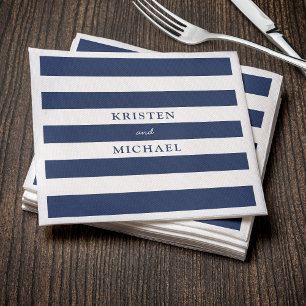 Serviette En Papier Mariage Bleu Nautique