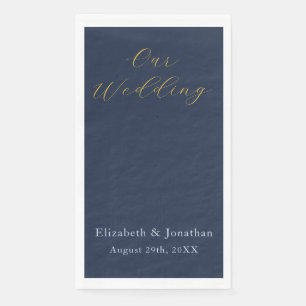 Serviette En Papier Mariage bleu opulent