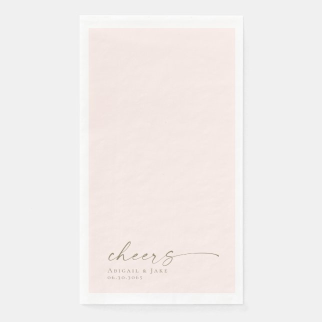 Serviette En Papier Mariage Blush personnalisé serviettes (Devant)