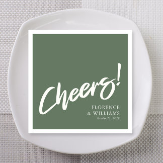 Serviette En Papier Mariage Bohème Chic Lettre Cheers