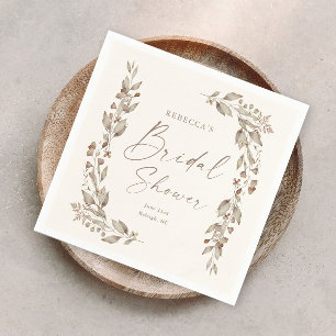 Serviette En Papier Mariage Bohème Élégant Fleurs Sauvages Lavage de B
