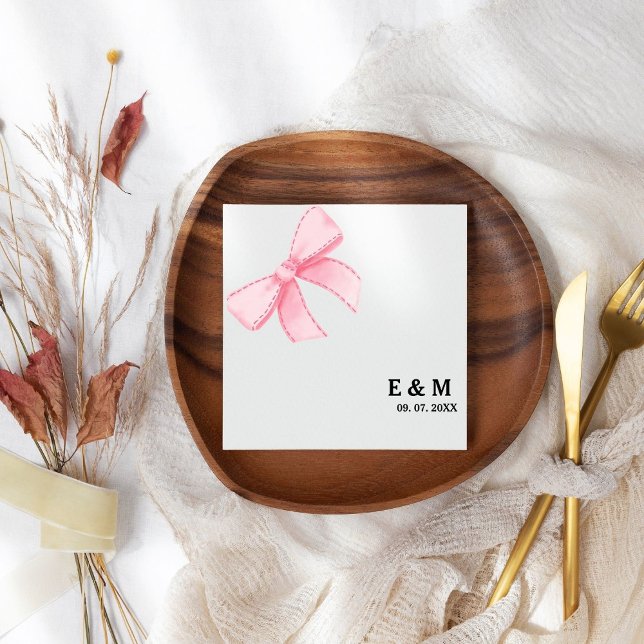 Serviette En Papier Mariage Boho rose rose rose (Créateur téléchargé)