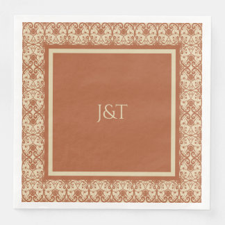 Serviette En Papier Mariage Boho Vintage Terracotta
