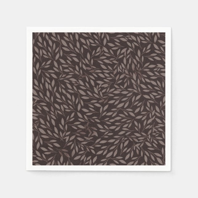 Serviette En Papier Mariage botanique Feuille rose chocolat Mauve (Devant)