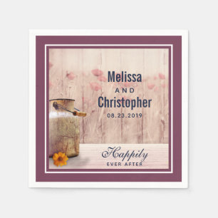 Serviette En Papier Mariage campagnard de lait rustique