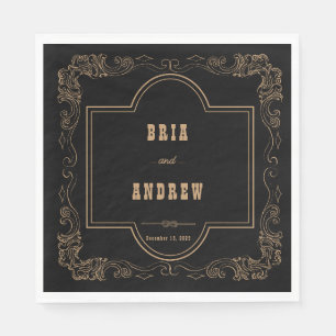 Serviette En Papier Mariage campagnard élégant