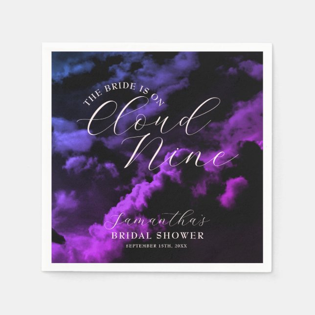 Serviette En Papier Mariage Céleste Nuage Neuf Galaxie (Devant)