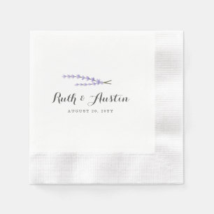 Serviette En Papier Mariage Champs Lavender