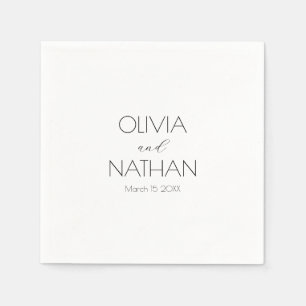 Serviette En Papier Mariage Chic noir papier papier Napkin