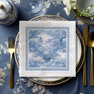 Serviette En Papier Mariage Chinoiserie d'inspiration porcelaine ID109