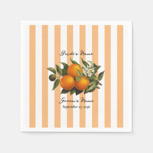 Serviette En Papier Mariage Citron Orange Méditerranéen Italien
