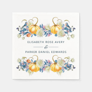 Serviette En Papier Mariage Citrouille Automne personnalisé