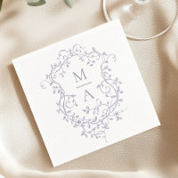 Mariage Classique au Monogramme de Crête Fleurie d