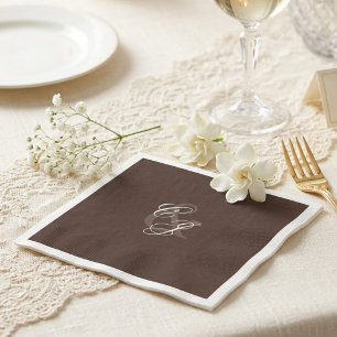 Serviette En Papier Mariage Classique Brun Foncé Vieille Fortune 