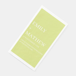 SERVIETTE EN PAPIER MARIAGE CLASSIQUE ÉLÉGANT MODERNE PERSONNALISÉ DE 