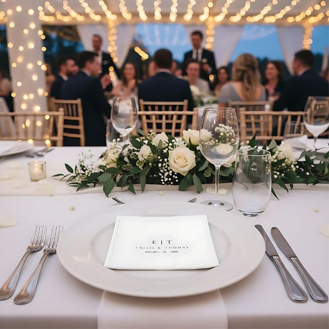 Serviette En Papier Mariage classique serviettes simples texte (Créateur téléchargé)