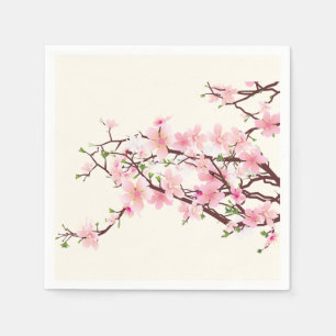 Serviette En Papier Mariage Cocktail  de fleurs de cerisier de printem