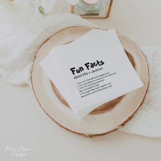 Serviette En Papier Mariage Cocktail serviettes avec des faits amusant