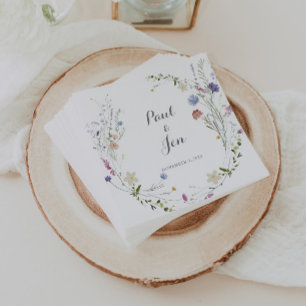 Serviette En Papier Mariage coloré Dainty Fleurs sauvages