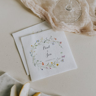 Serviette En Papier Mariage coloré Dainty Fleurs sauvages