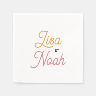 Serviette en papier Mariage colorus