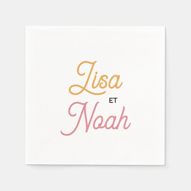 Serviette en papier Mariage colorus (Devant)