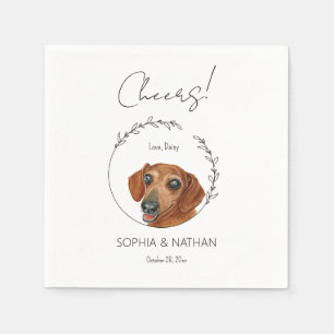 Serviette En Papier Mariage Dachshund Chien simple Cocktail  Napkins