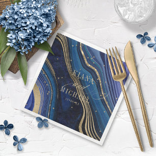 Serviette En Papier Mariage d'âge Abstrait, minuit ID827