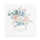 Mariage dans le jardin floral bleu et rose pâle