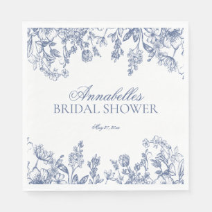 Serviette En Papier Mariage dans le style bleu Chinoiserie vintage ave
