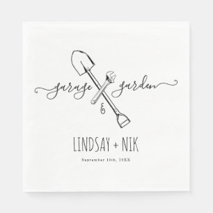 Serviette En Papier Mariage dans un garage & jardin / Shower pour coup