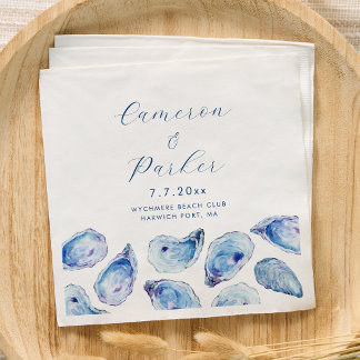 Serviette En Papier Mariage d'aquarelle bleu huître