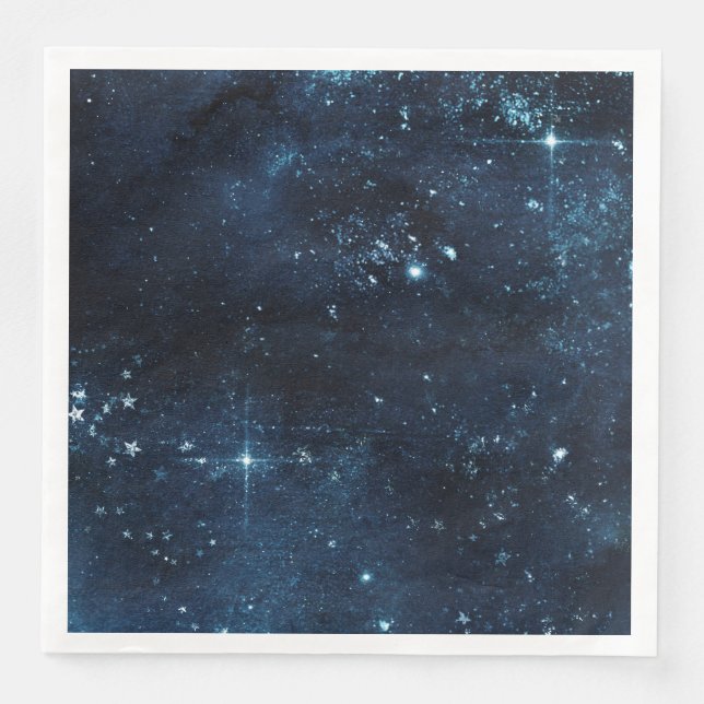 Serviette En Papier Mariage d'aquarelle Sky Celestiy Galaxy (Devant)