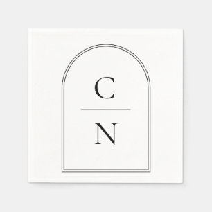 Serviette En Papier Mariage d'arche Monogram moderne