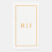 Mariage d'automne de monogramme initial orange cit