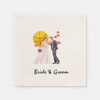 Mariage de basket-ball avec amour coeur rouge