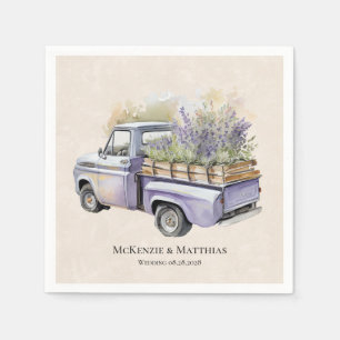 Serviette En Papier Mariage de camion Vintage Purple Wisteria