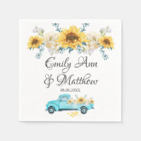 Mariage de camion Vintage Yellow Sunflowers Turquo