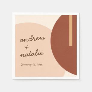 Serviette En Papier Mariage de cercles Abstraits de Boho moderne