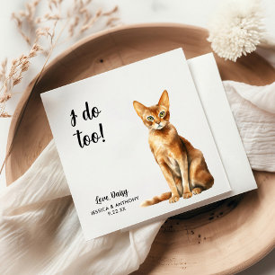 Serviette En Papier Mariage de chat personnalisé