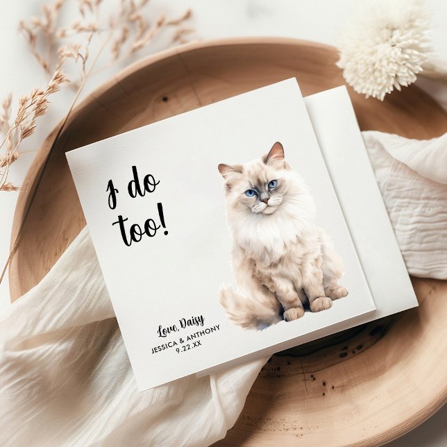 Serviette En Papier Mariage de chat personnalisé (Créateur téléchargé)