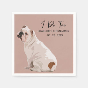 Serviette En Papier Mariage de chien bouledogue aquarelle mignon