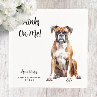 Serviette En Papier Mariage de chien Boxer