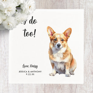 Serviette En Papier Mariage de chien Corgi 